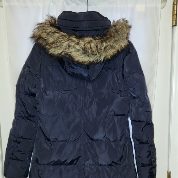 Michael Kors Faux Fur Trim Hooded Quilted Down Puffer Coat Women's Small Black - Picture 8 of 9